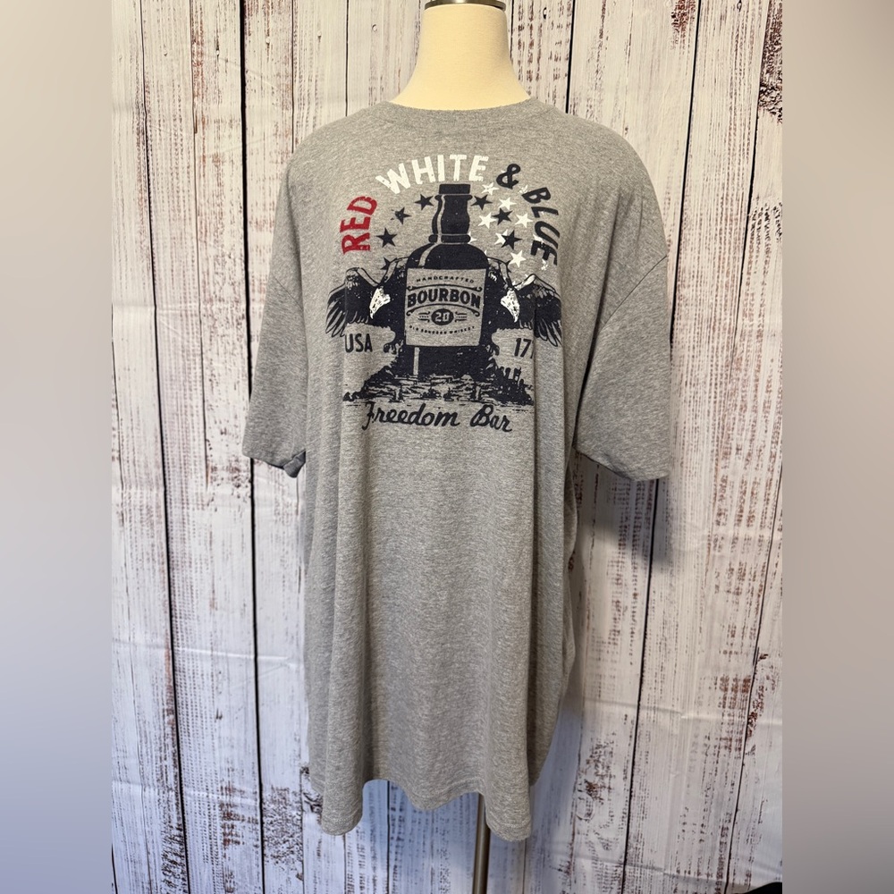 Sonoma Gray Graphic Tee with Red and Blue‎ Accents